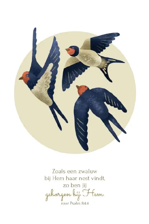 Zoals een zwaluw bij Hem haar nest vindt