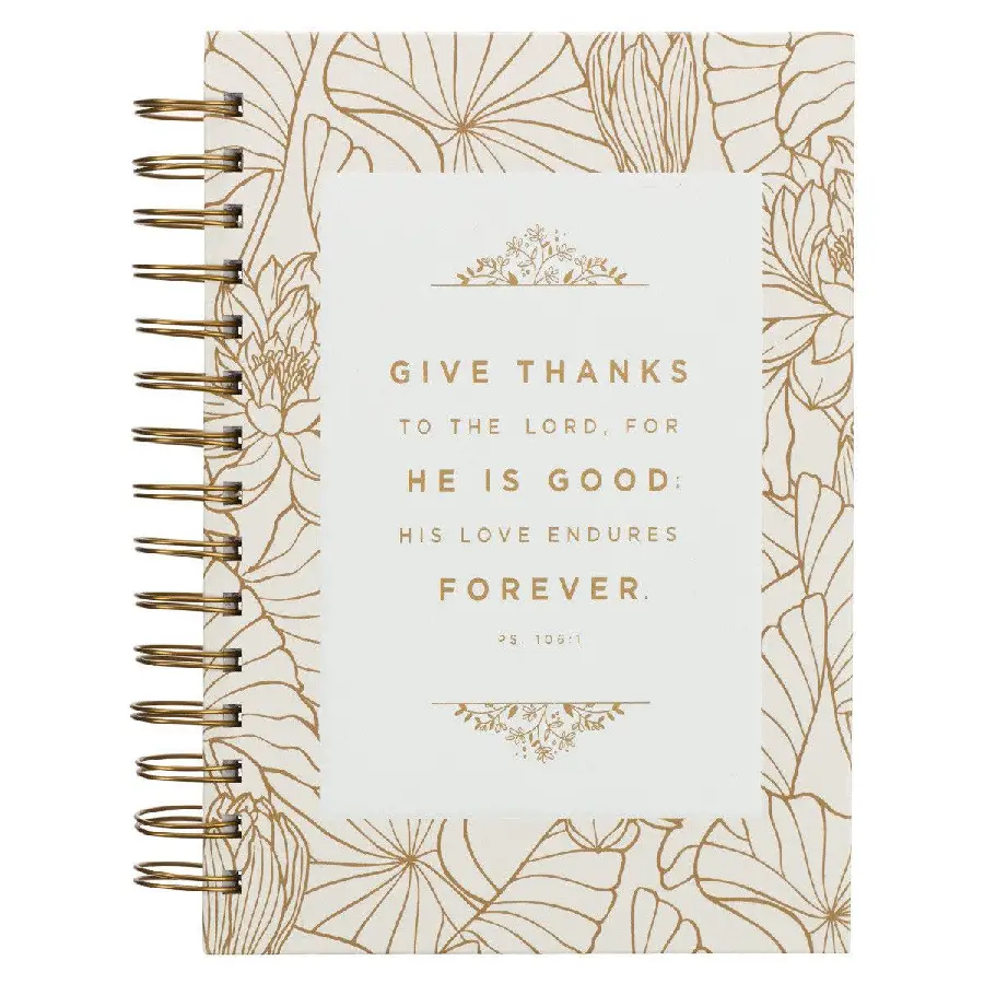 Give Thanks White and Gold - Pslam 106:1