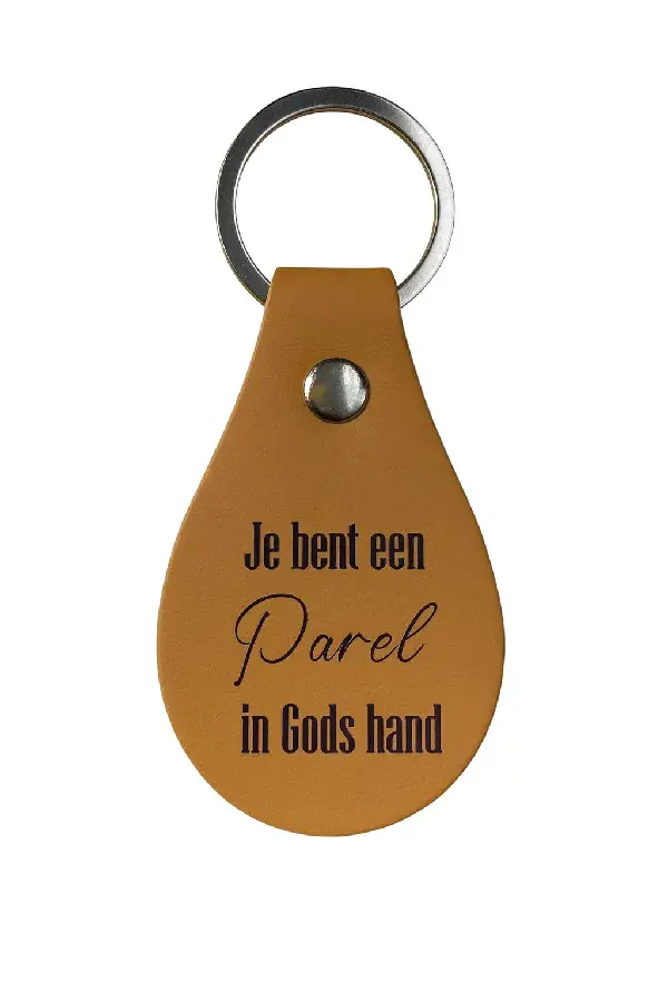 Sleutelhanger Leer Je bent een parel