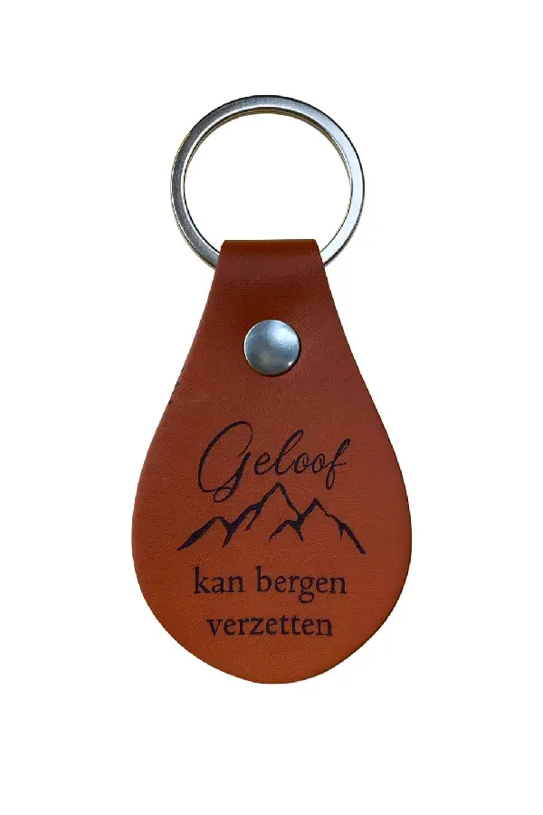 Sleutelhanger Leer Geloof kan bergen