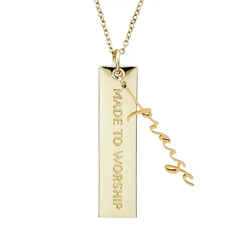 Name Plate Necklace Praise