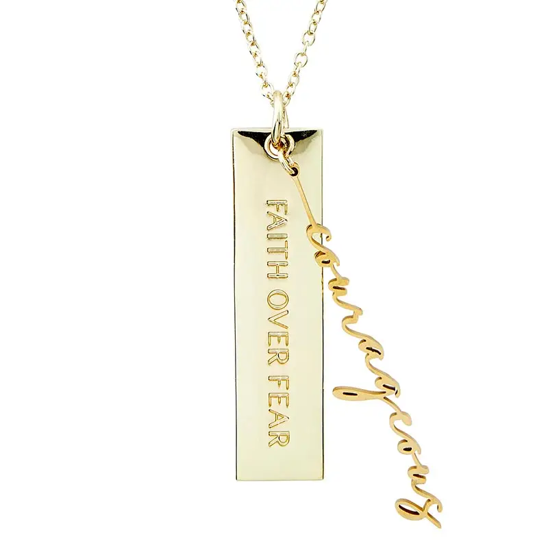 Name Plate Necklace Courageous