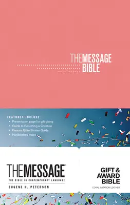 The Message Gift And Award Bible-Coral