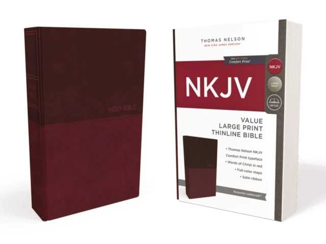 NKJV - Thinline Burgundy, Leathersoft